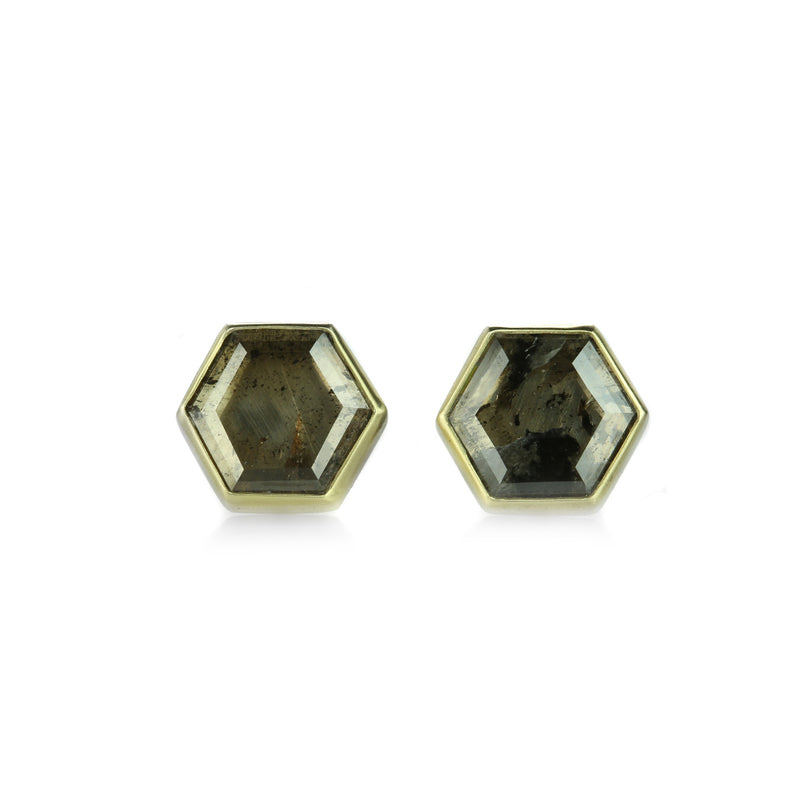 Gabriella Kiss Hexagonal Diamond Slab Studs | Quadrum Gallery