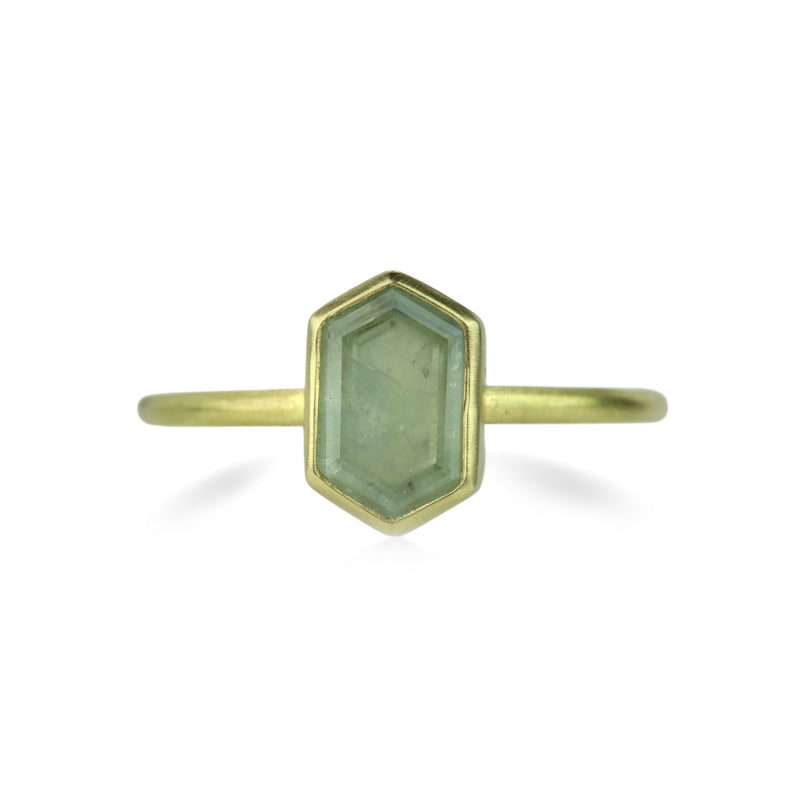 Gabriella Kiss 18k Hexagon Montana Sapphire Ring | Quadrum Gallery