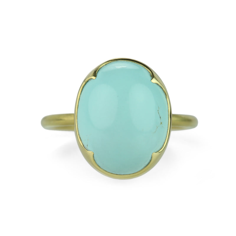 Gabriella Kiss 18k Yellow Gold Oval Persian Turquoise Ring | Quadrum Gallery