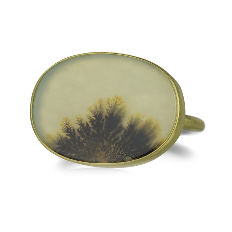 Gabriella Kiss Oval Horizontal Dendritic Agate Ring | Quadrum Gallery