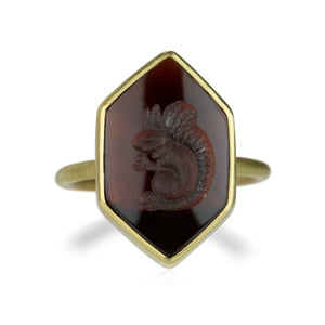 Gabriella Kiss Almandine Garnet Squirrel Intaglio Ring | Quadrum Gallery