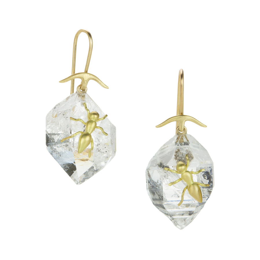 Gabriella Kiss Herkimer Drop Earrings with Gold Ants | Quadrum Gallery