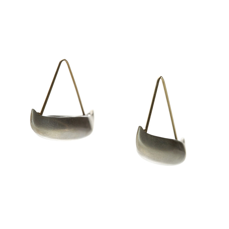 Gabriella Kiss Silver Canoe Drop Earrings | Quadrum Gallery