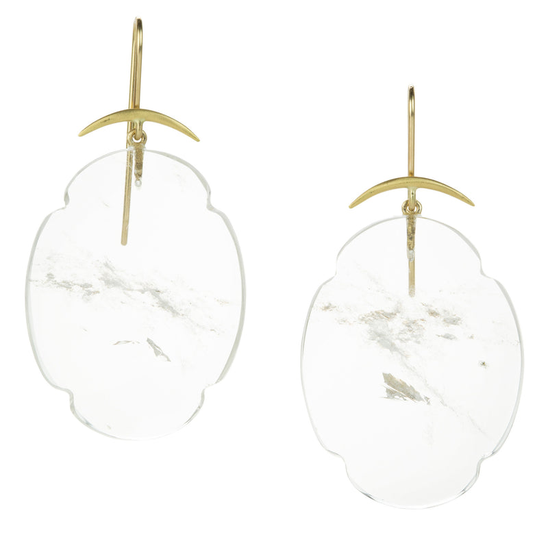 Gabriella Kiss Crystal Scallop Earrings with Ghost Inclusions | Quadrum Gallery