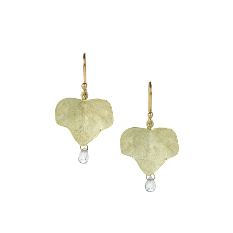 Gabriella Kiss Small 14k Ivy Leaf Earrings with Sapphire Drops | Quadrum Gallery