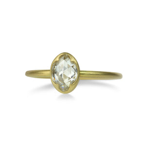 Gabriella Kiss 18k Oval Rose Cut White Diamond Ring | Quadrum Gallery