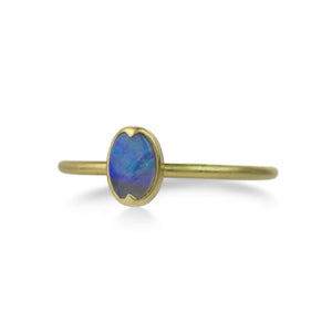 Gabriella Kiss 18k Small Oval Australian Opal Ring | Quadrum Gallery