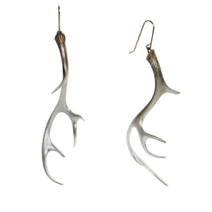 Gabriella Kiss Large Silver Antler Drop Earrings | Quadrum Gallery