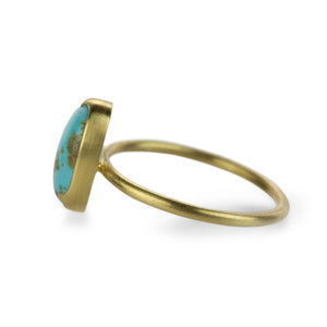 Gabriella Kiss Three Scallop Oval Persian Turquoise Ring | Quadrum Gallery