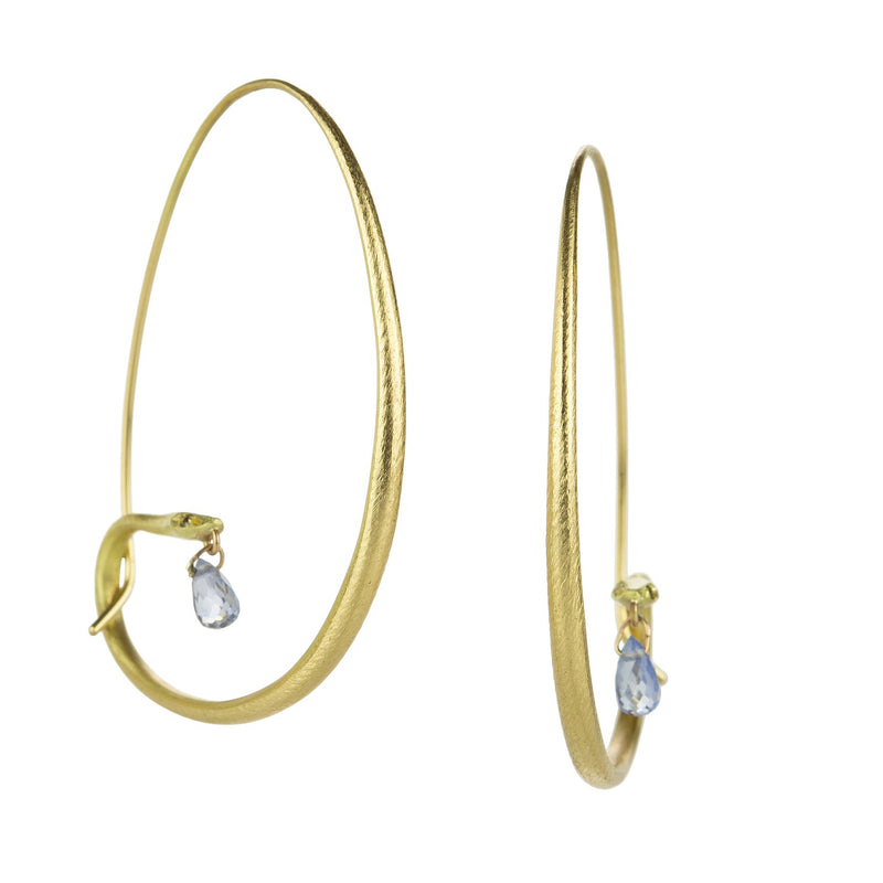 Gabriella Kiss Small Gold Snake Hoops with Sapphires | Quadrum Gallery