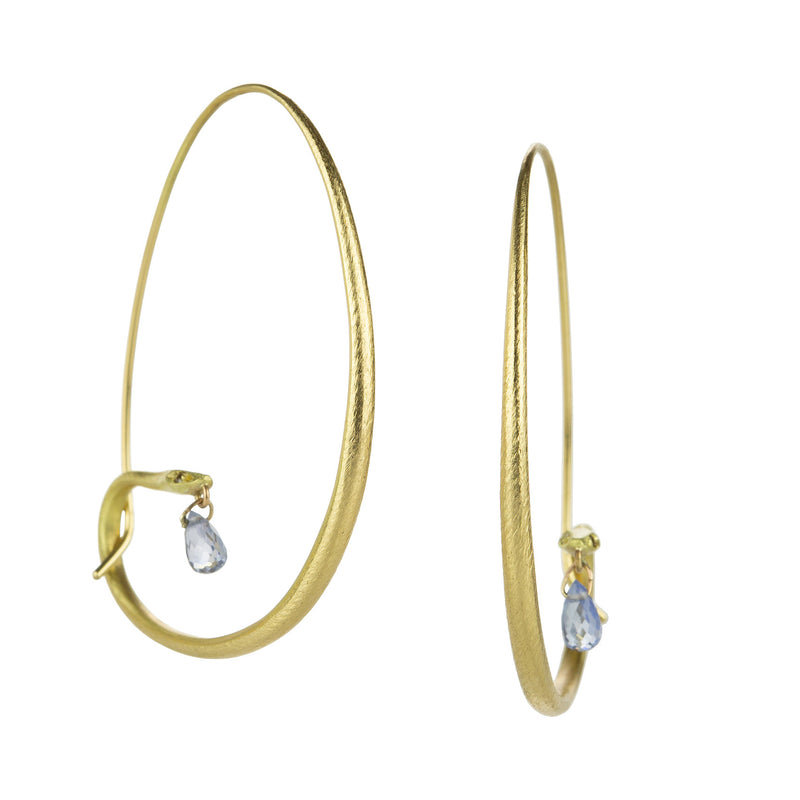 Gabriella Kiss Small Gold Snake Hoops with Sapphires | Quadrum Gallery