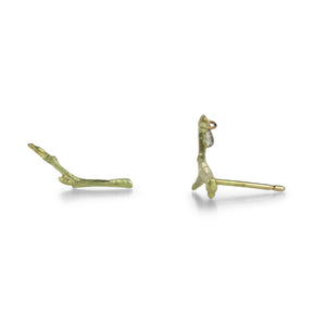 Gabriella Kiss 18k Gold Branch Studs with Diamond Drop | Quadrum Gallery