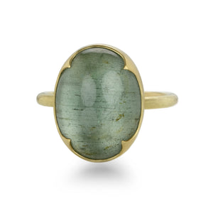 Gabriella Kiss 18k Yellow Gold Oval Moss Aquamarine Ring | Quadrum Gallery