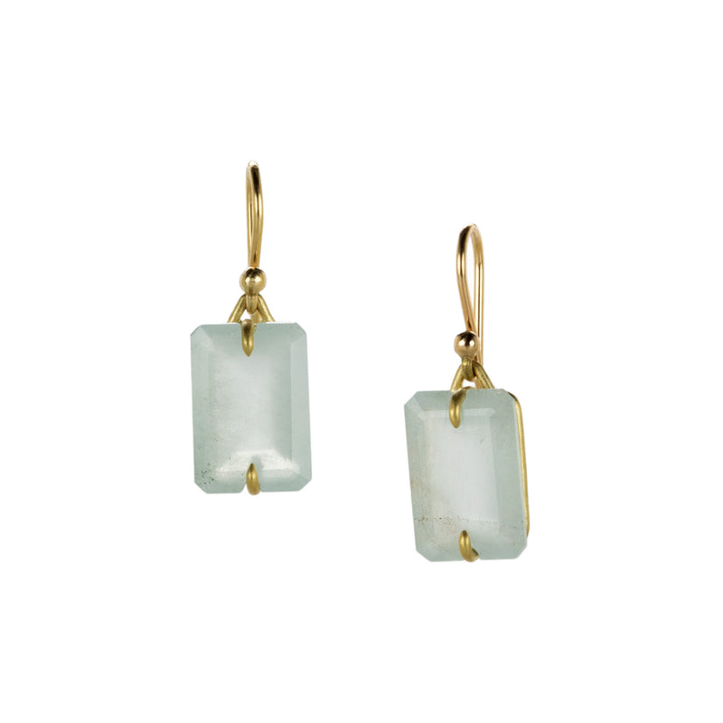 Gabriella Kiss Emerald Cut Aquamarine Yellow Gold Earrings | Quadrum Gallery