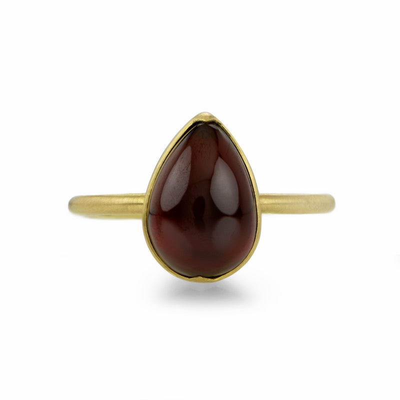 Gabriella Kiss 18k Yellow Gold Pear Shaped Garnet Ring | Quadrum Gallery