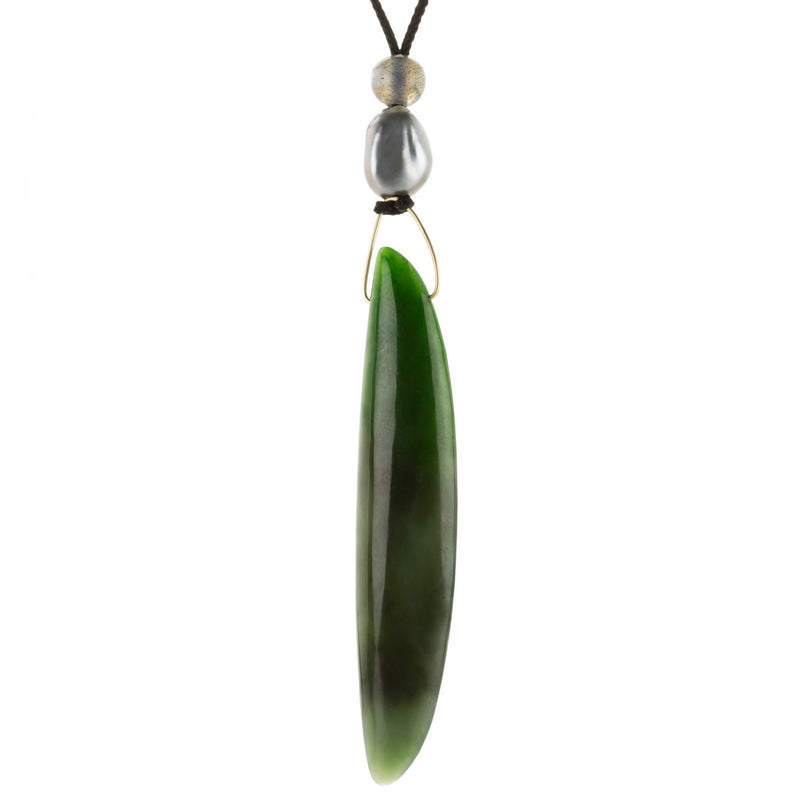 Gabriella Kiss Nephrite Jade Bean Pendant Necklace | Quadrum Gallery