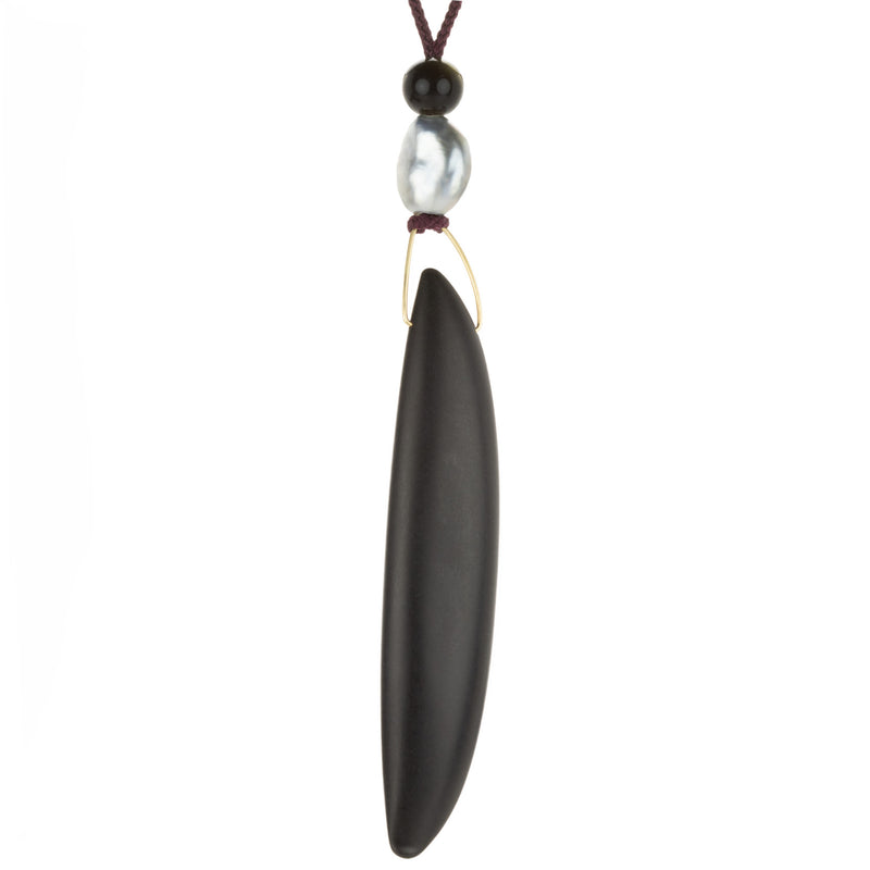 Gabriella Kiss Matte Black Jade Bean Necklace | Quadrum Gallery