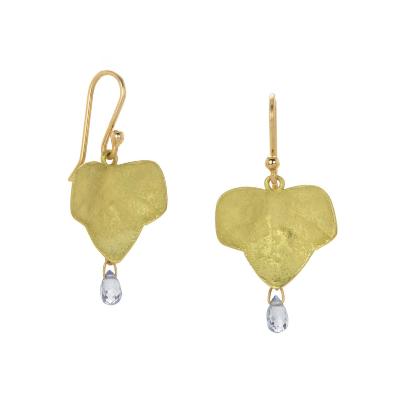 Gabriella Kiss Small Ivy Leaf Earrings with Blue Sapphires  | Quadrum Gallery