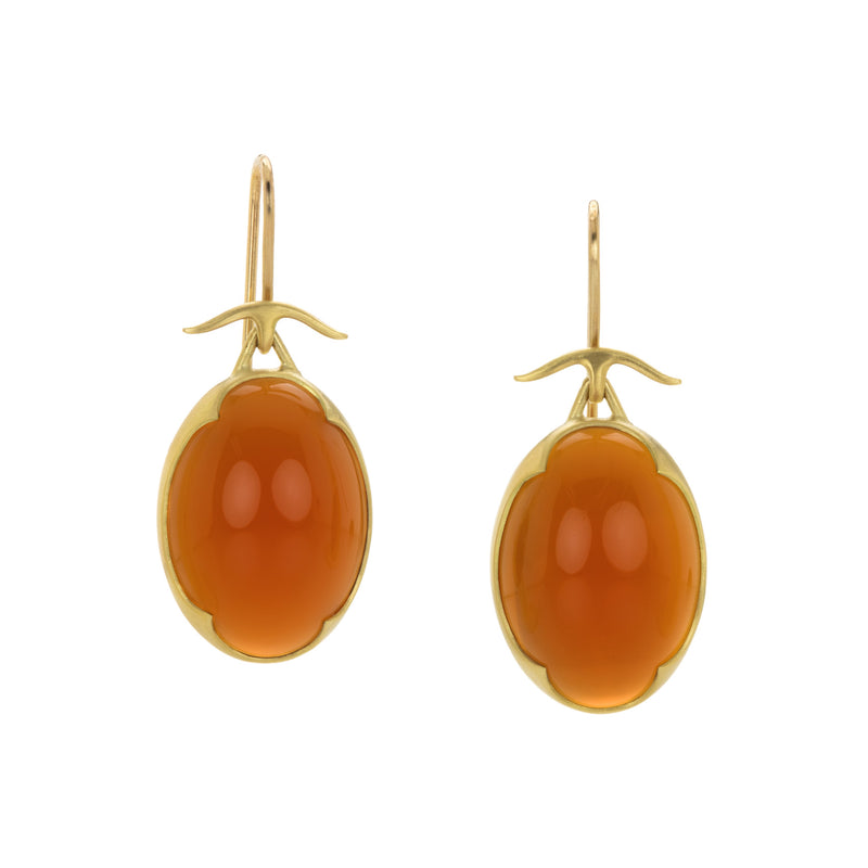 Gabriella Kiss Oval Carnelian Drop Earrings | Quadrum Gallery
