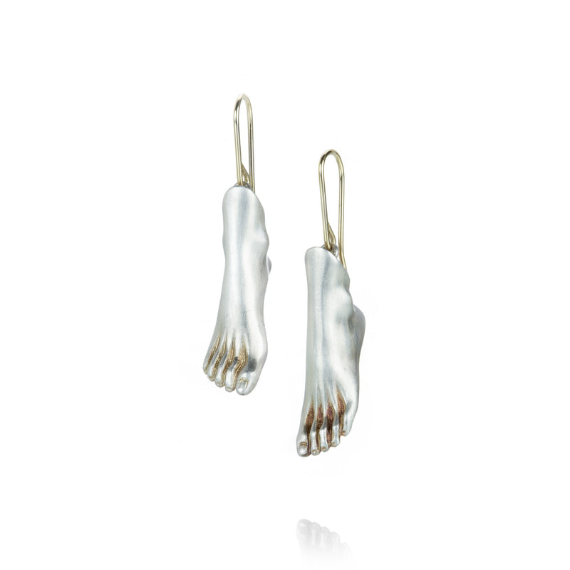 Gabriella Kiss Sterling Silver Feet Drop Earrings | Quadrum Gallery