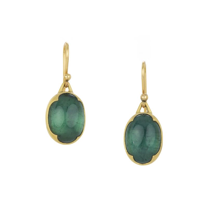 Gabriella Kiss 18k Oval Blue Green Tourmaline Earrings | Quadrum Gallery