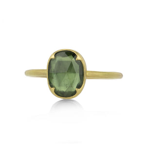Gabriella Kiss Oval Faceted Green Sapphire Ring | Quadrum Gallery
