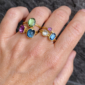 Gabriella Kiss Oval Faceted Green Sapphire Ring | Quadrum Gallery