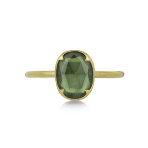 Gabriella Kiss Oval Faceted Green Sapphire Ring | Quadrum Gallery
