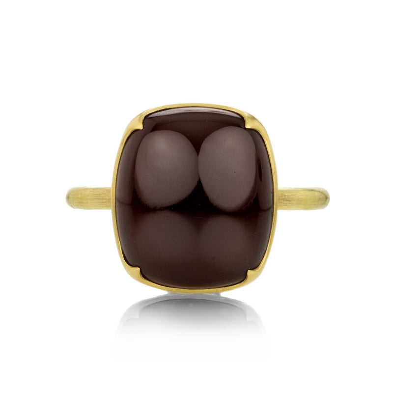 Gabriella Kiss Cushion Garnet over Mother of Pearl Ring | Quadrum Gallery