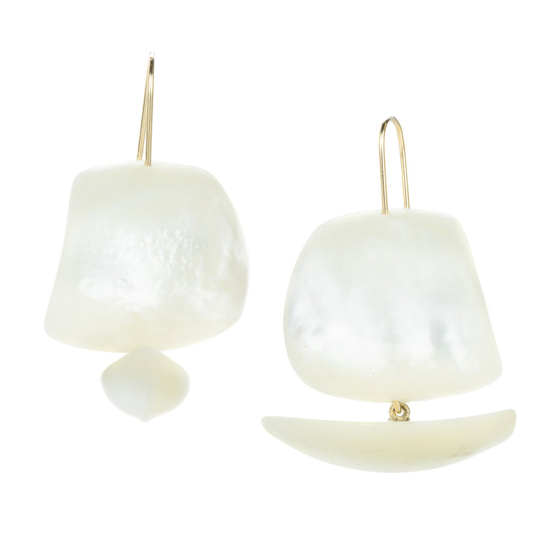 Gabriella Kiss White Mother of Pearl Ghost Ship Drop Earrings | Quadrum Gallery