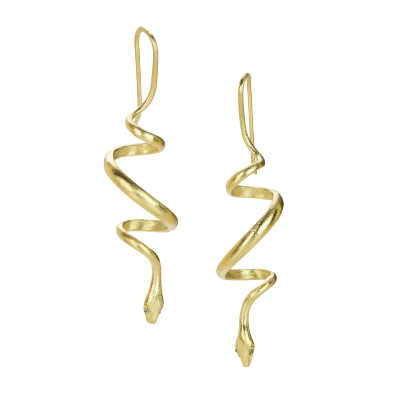 Gabriella Kiss 18k Spiral Snake Earrings with Diamond Eyes | Quadrum Gallery