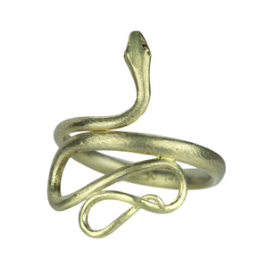 Gabriella Kiss Large 14k Yellow Gold Snake Ring | Quadrum Gallery