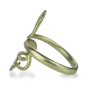 Gabriella Kiss Large 14k Yellow Gold Snake Ring | Quadrum Gallery