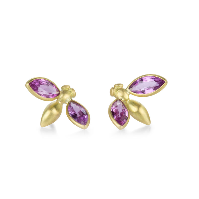 Gabriella Kiss 18k Faceted Pink Sapphire Gem Bug Studs | Quadrum Gallery