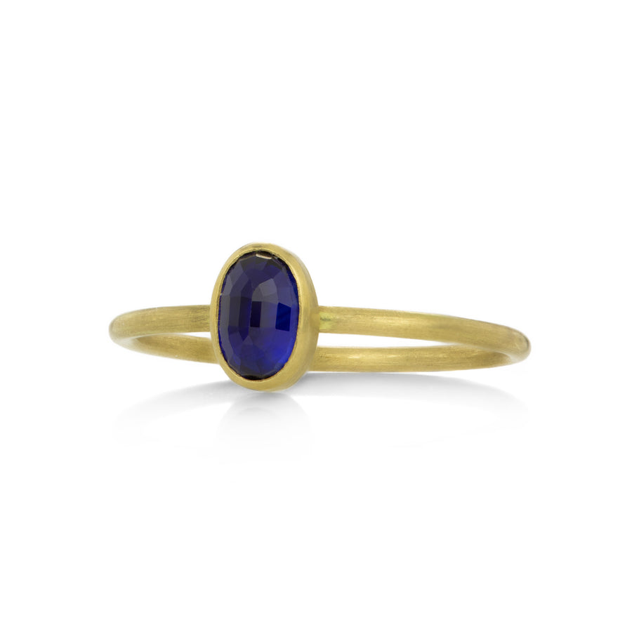Gabriella Kiss 18k Oval Dark Blue Sapphire Ring | Quadrum Gallery