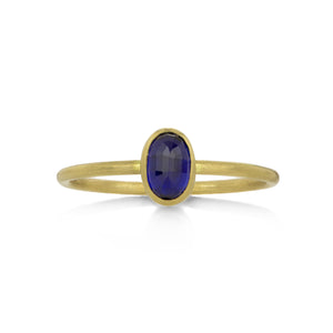 Gabriella Kiss 18k Oval Dark Blue Sapphire Ring | Quadrum Gallery