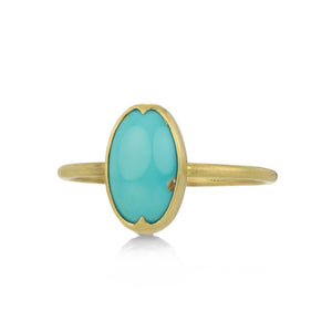 Gabriella Kiss 18k Smooth Oval Persian Turquoise Ring | Quadrum Gallery
