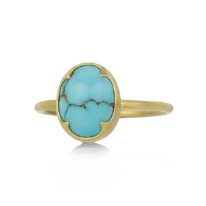 Gabriella Kiss Smooth Oval Persian Turquoise Ring | Quadrum Gallery