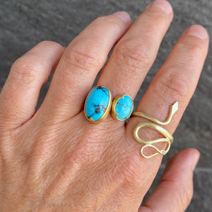 Gabriella Kiss Smooth Oval Persian Turquoise Ring | Quadrum Gallery