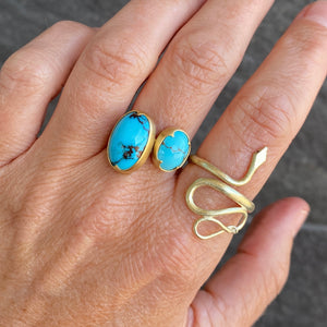 Gabriella Kiss Smooth Oval Persian Turquoise Ring | Quadrum Gallery