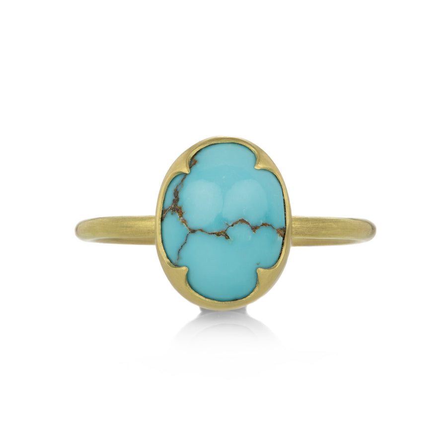 Gabriella Kiss Smooth Oval Persian Turquoise Ring | Quadrum Gallery