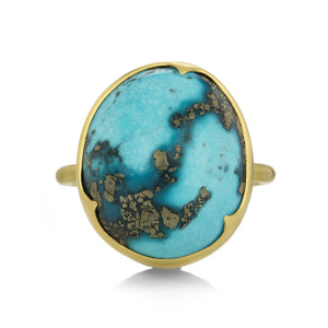 Gabriella Kiss Large 18k Persian Turquoise Ring | Quadrum Gallery