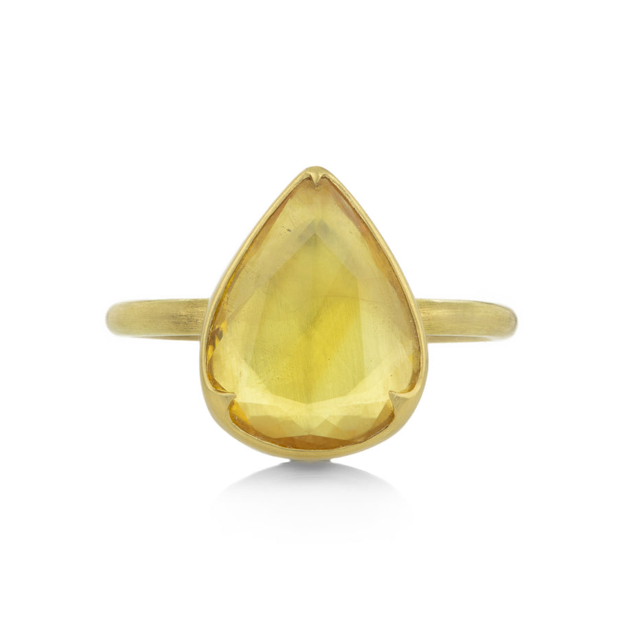 Gabriella Kiss Pear Shaped Faceted Yellow Sapphire Ring | Quadrum Gallery