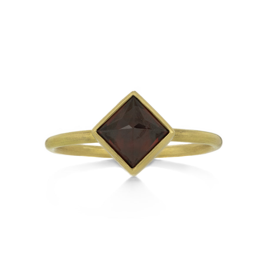 Gabriella Kiss Faceted Square Garnet Ring | Quadrum Gallery