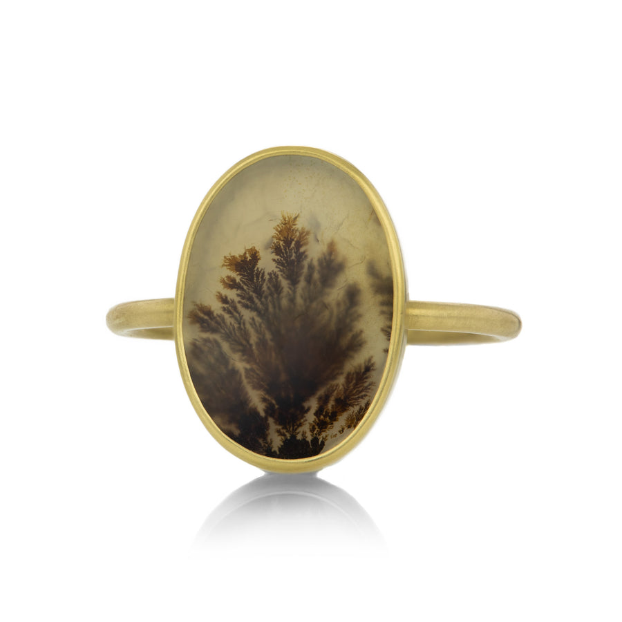 Gabriella Kiss 18k Small Oval Dendrite Ring | Quadrum Gallery