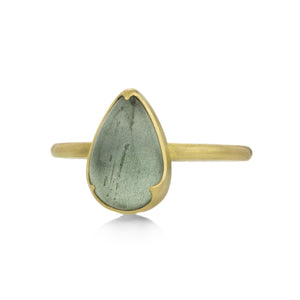 Gabriella Kiss Pear Shaped Moss Aquamarine Ring | Quadrum Gallery