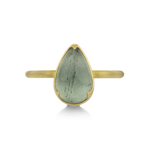 Gabriella Kiss Pear Shaped Moss Aquamarine Ring | Quadrum Gallery