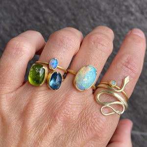 Gabriella Kiss 18k Cushion Peridot Ring | Quadrum Gallery