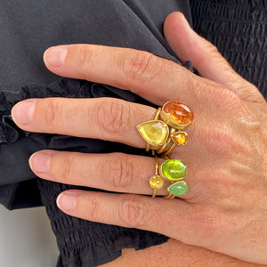 Gabriella Kiss 18k Cushion Peridot Ring | Quadrum Gallery