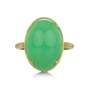 Gabriella Kiss 18k Smooth Oval Chrysoprase Ring | Quadrum Gallery